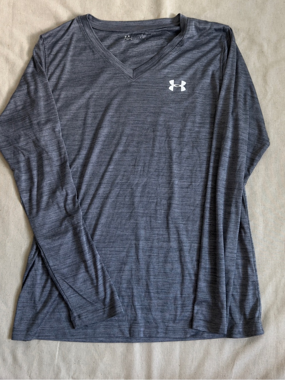 Under Armour Long Sleeve V-Neck Performance Shirt - Dark Heather Gray